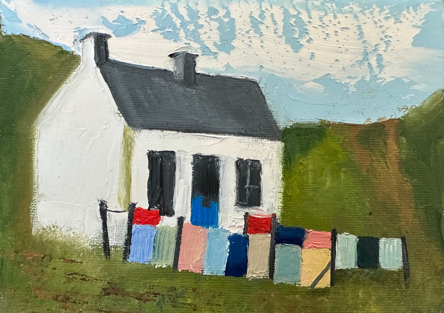 Scotland Art House Portrait Original Small Oil Painting Scottish Highland Landscape Plein Air Painting Scotland Gifts Cheap Original Art