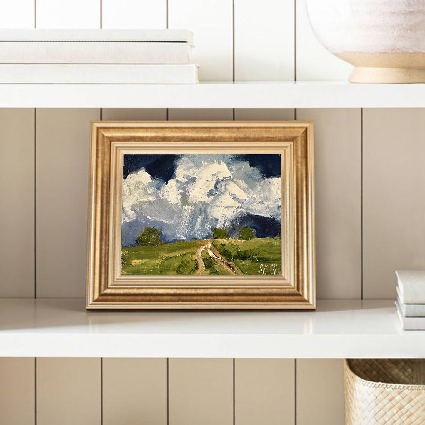 California Scenic Oil Landscape Impasto Painting Canvas Modern Mountain Art Tiny Painting Original Artwork Abstract Moody Art Miniature Art
