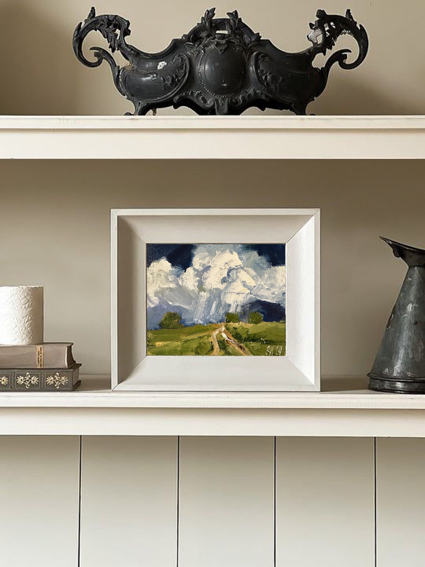 California Scenic Oil Landscape Impasto Painting Canvas Modern Mountain Art Tiny Painting Original Artwork Abstract Moody Art Miniature Art