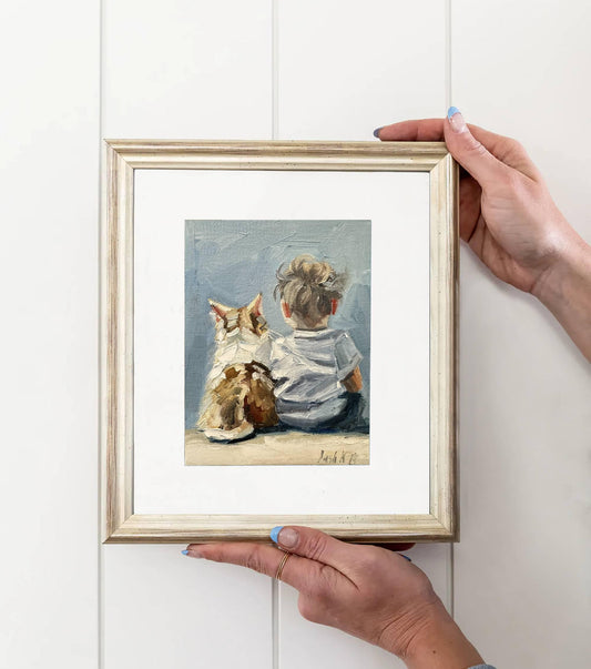 Boy And Cat Portrait