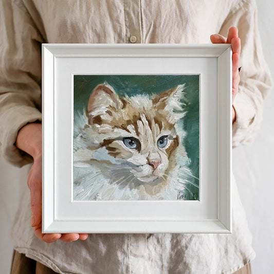 Custom Cat Portrait Oil Painting Pet Portrait Canvas Custom Pet Painting Cat Artwork Original Cat Art Gift For Cat Lovers Cat Owner Gift