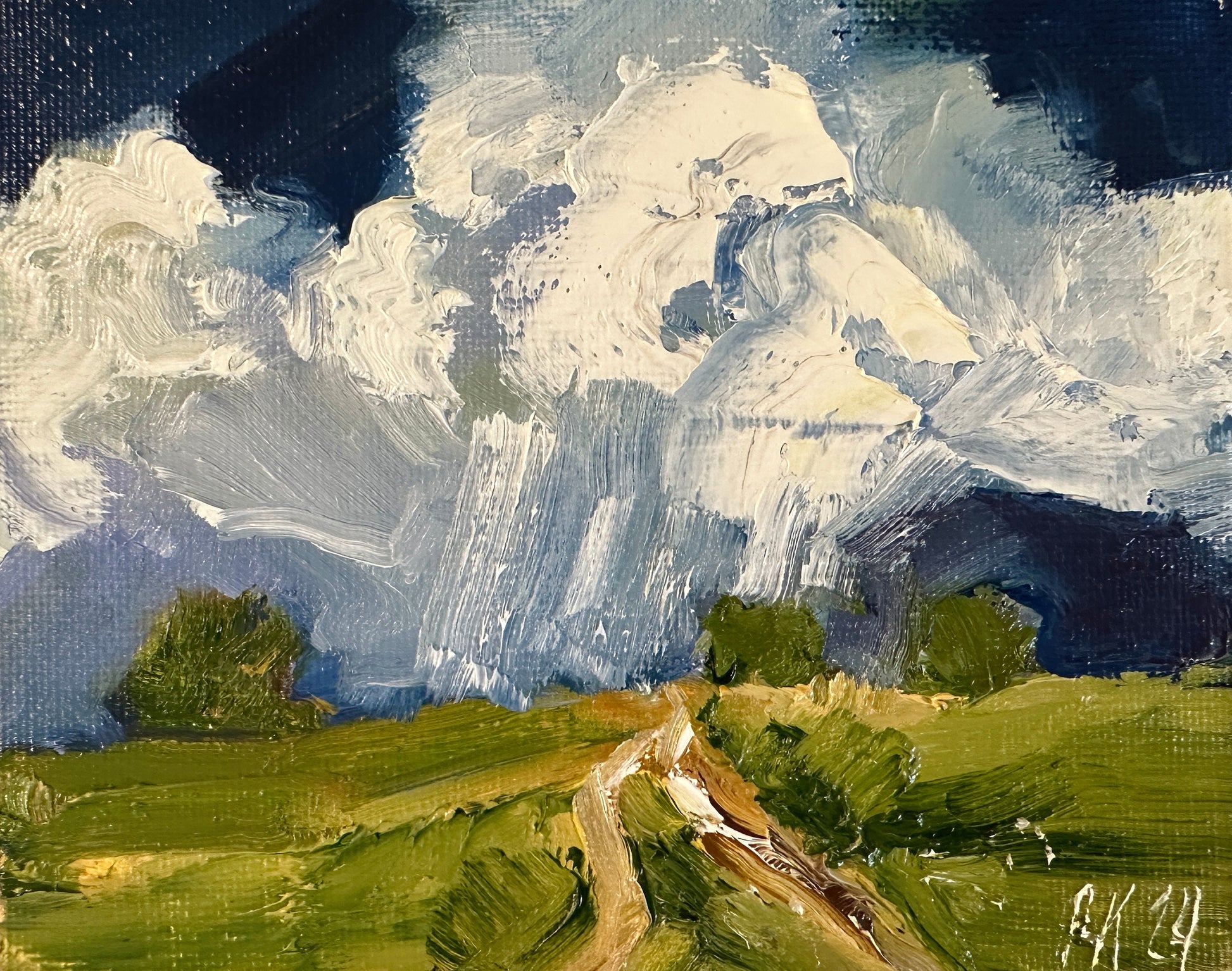 California Scenic Oil Landscape Impasto Painting Canvas Modern Mountain Art Tiny Painting Original Artwork Abstract Moody Art Miniature Art