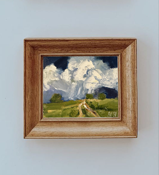 California Scenic Oil Landscape Impasto Painting Canvas Modern Mountain Art Tiny Painting Original Artwork Abstract Moody Art Miniature Art