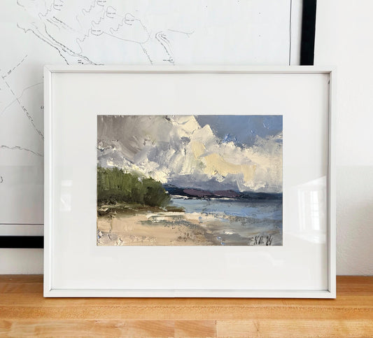 Coastal Artwork Mini Canvas Small Oil Painting Original Ocean Art Abstract Beach Art Seascape Oil Painting California Art Oceanside Art