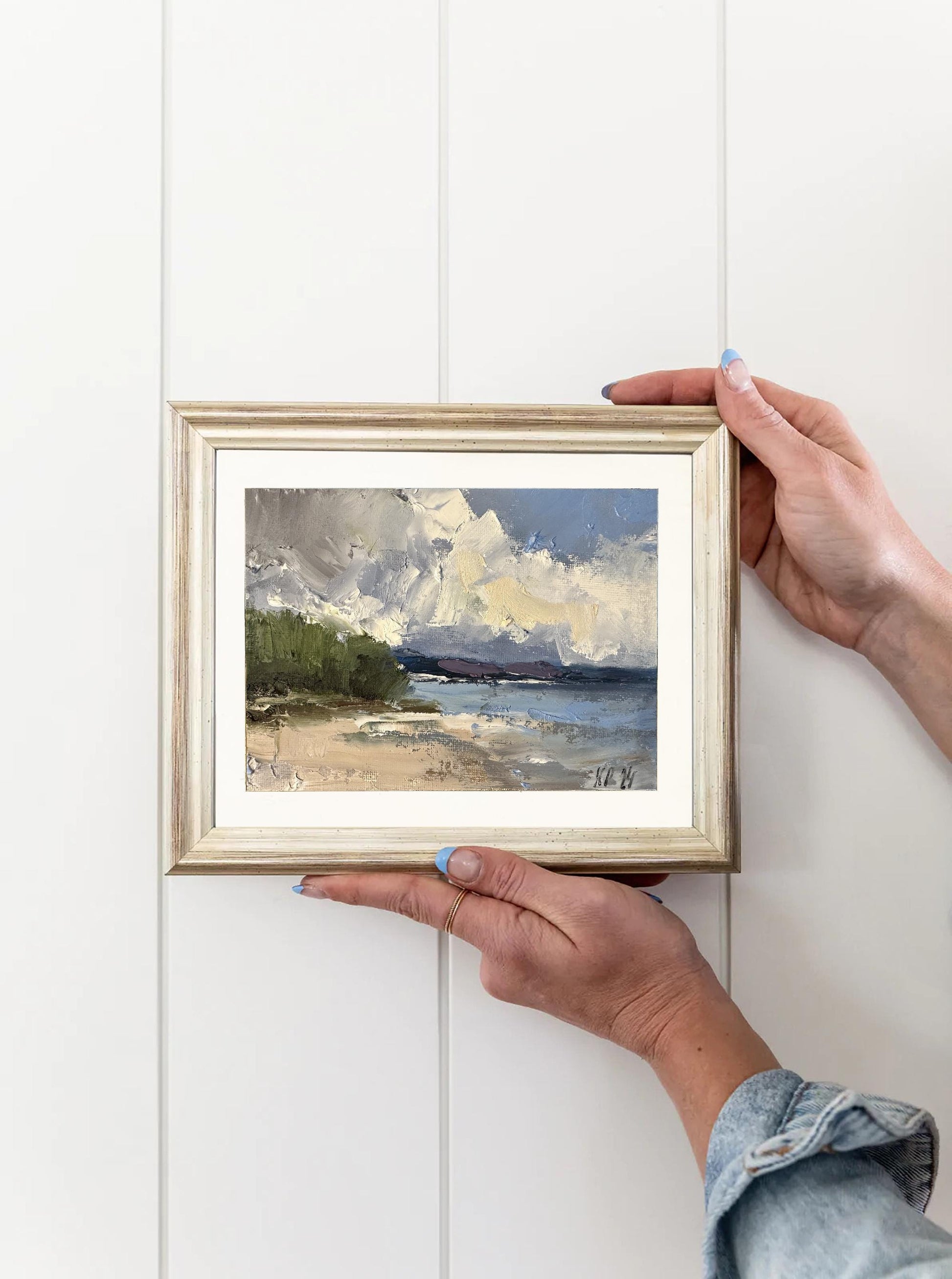 Coastal Artwork Mini Canvas Small Oil Painting Original Ocean Art Abstract Beach Art Seascape Oil Painting California Art Oceanside Art