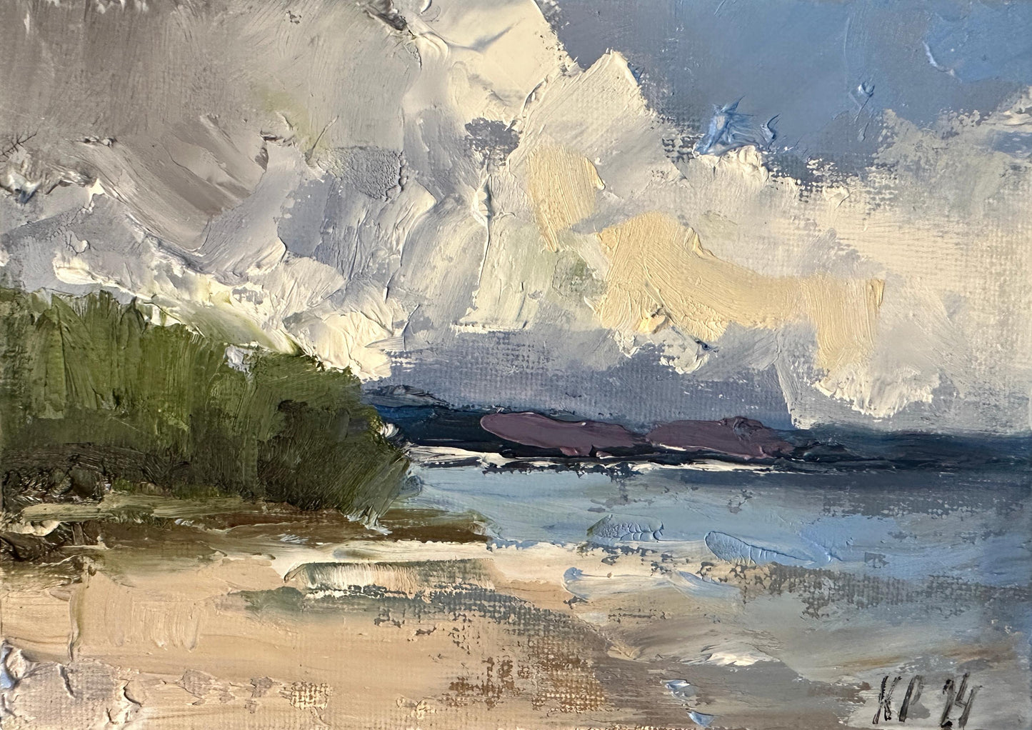 Coastal Artwork Mini Canvas Small Oil Painting Original Ocean Art Abstract Beach Art Seascape Oil Painting California Art Oceanside Art