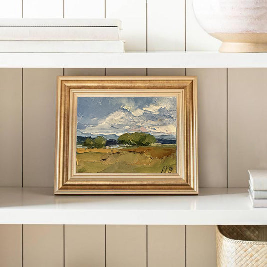 French Fall Oil Painting Autumn Wall Art European Landscape Mini Painting Framed Fall Art French Provincial Painting Original Signed Art
