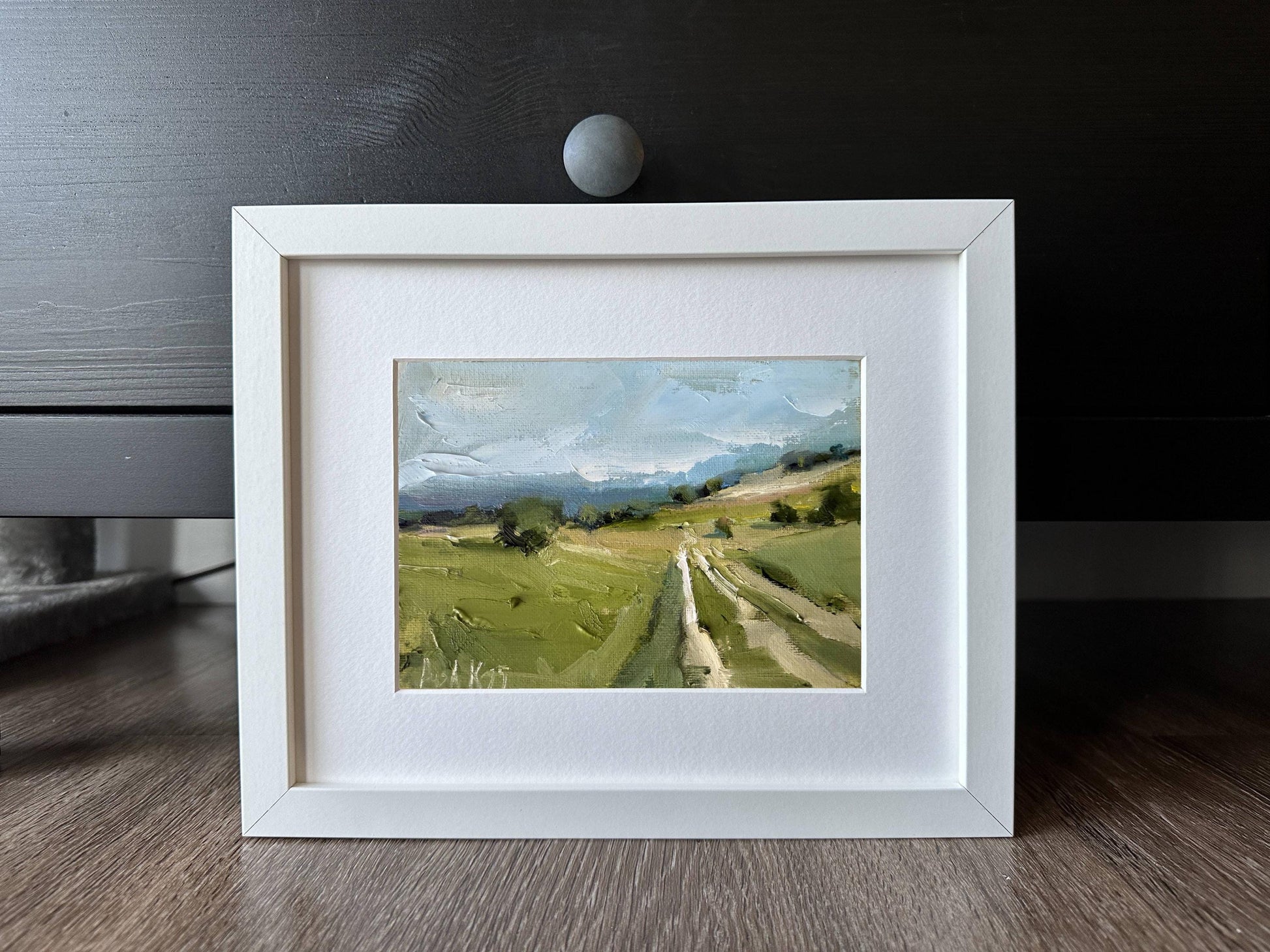 Color Field Art Landscape Oil Painting Canvas Farm House Small Wall Decor Countryside Fall Wallart Country Road Original Miniature Painting