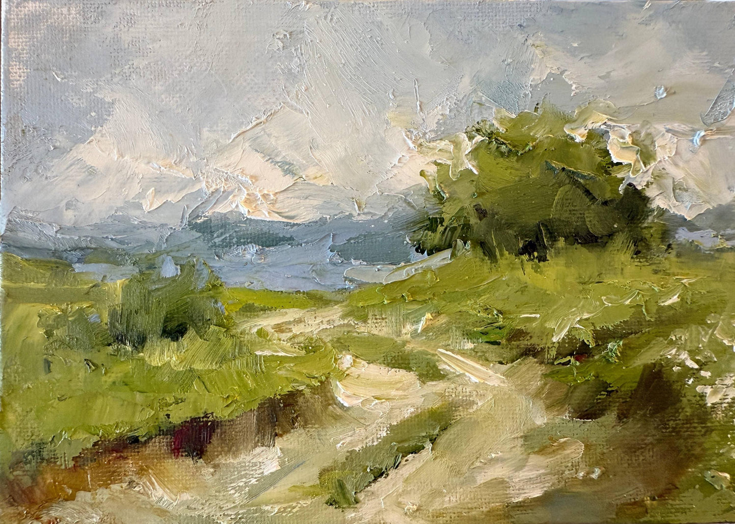 Blooming Meadow Oil Painting Wildflower Painting Canvas Countryside Landscape Modern Farmhouse Field Art Natural Scenery Impressionist Art