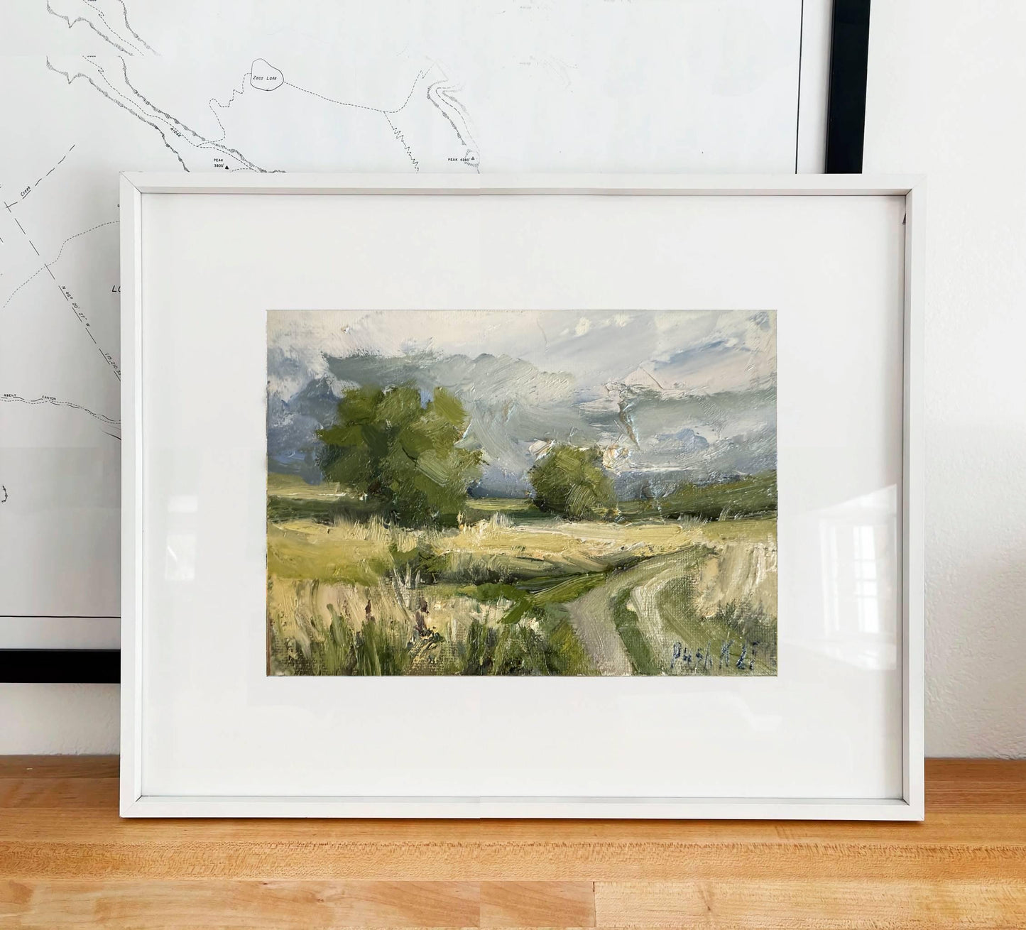 Country Road Oil Painting Original Rural Landscape On Canvas Countryside Impressionist Art Miniature Painting Calming Artwork Pastoral Art