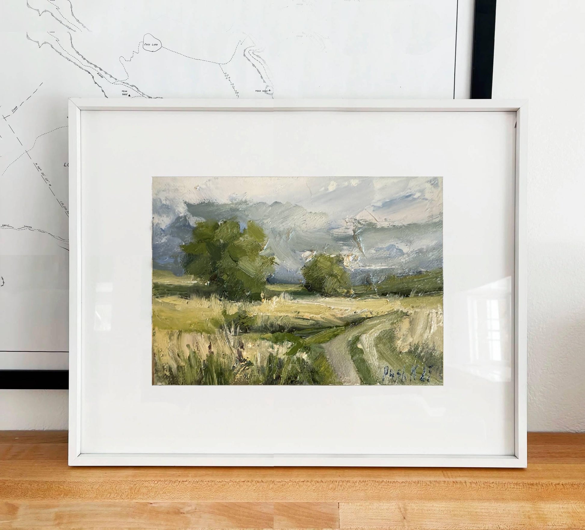 Country Road Oil Painting Original Rural Landscape On Canvas Countryside Impressionist Art Miniature Painting Calming Artwork Pastoral Art