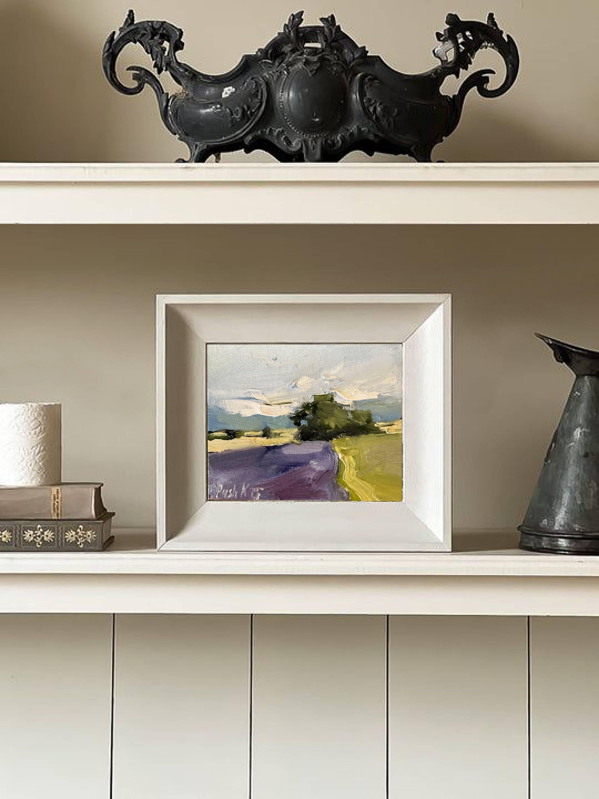 Provence Lavender Oil Painting Field Painting Canvas French Country Art French Lavender Wall Art Lilac Original Artwork Countryside Painting