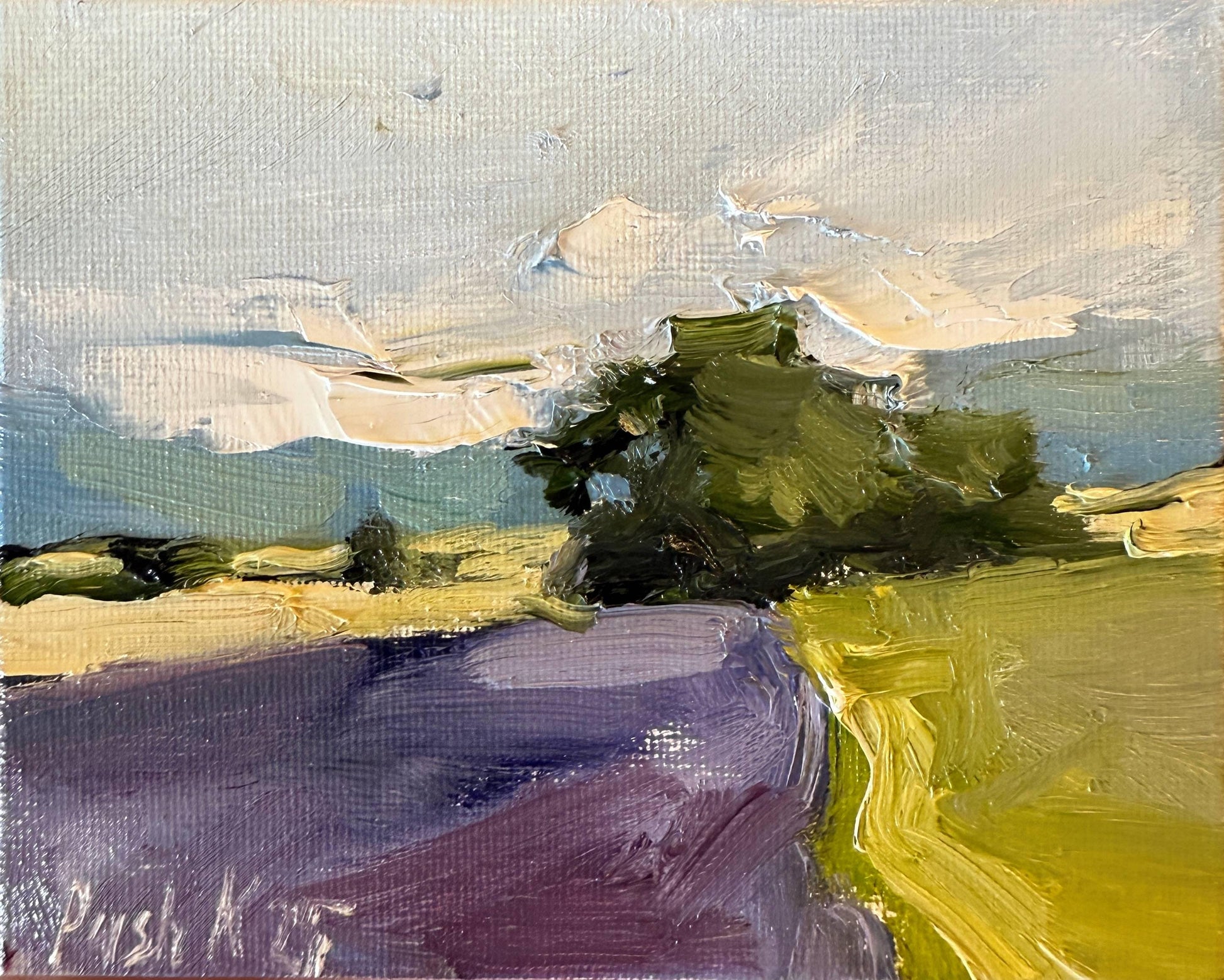 Provence Lavender Oil Painting Field Painting Canvas French Country Art French Lavender Wall Art Lilac Original Artwork Countryside Painting