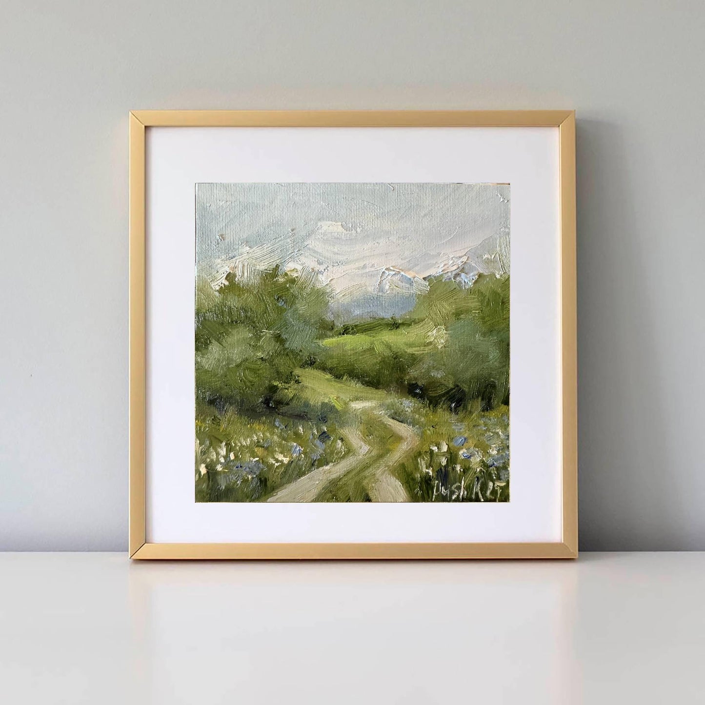 Spring Wildflower Signed Oil Painting On Canvas Landscape Minature Painting Original Impressionist Art Meadow Mini Painting Colorful Wallart