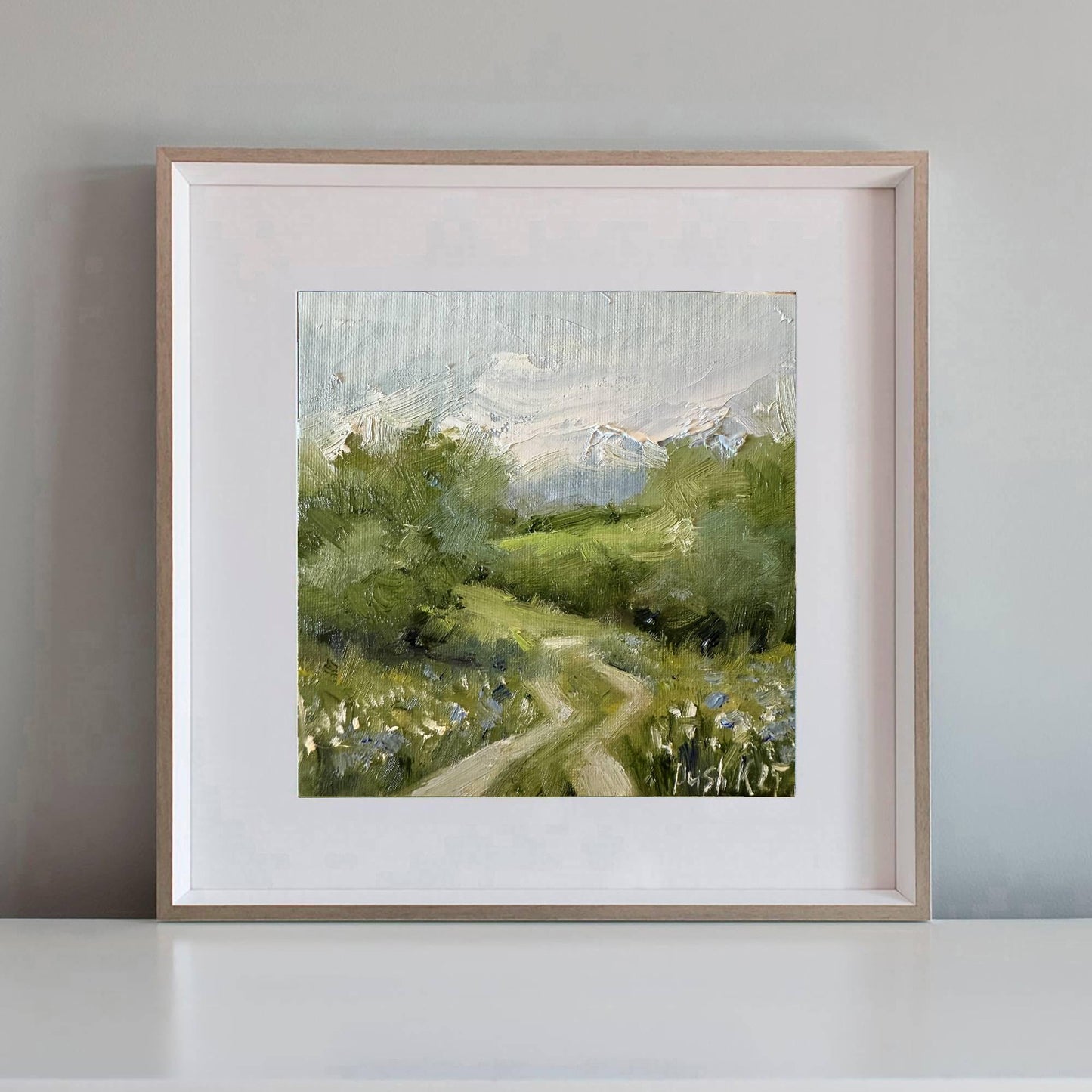 Spring Wildflower Signed Oil Painting On Canvas Landscape Minature Painting Original Impressionist Art Meadow Mini Painting Colorful Wallart