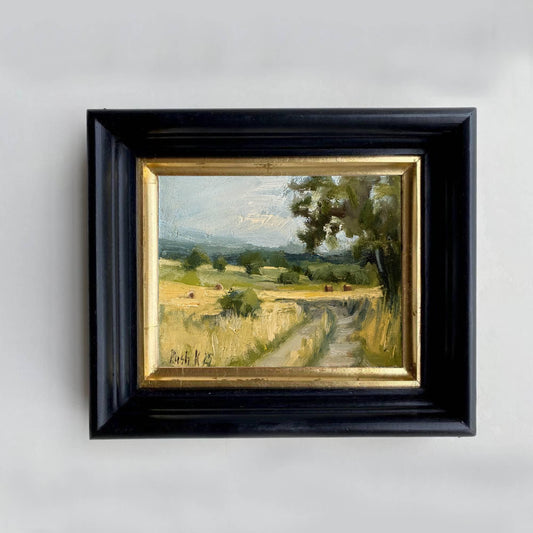 Lonely Tree Original Oil Painting Landscape Mini Painting Small Abstract Art Canvas Forest Painting Fall Artwork Miniature Mountain Painting