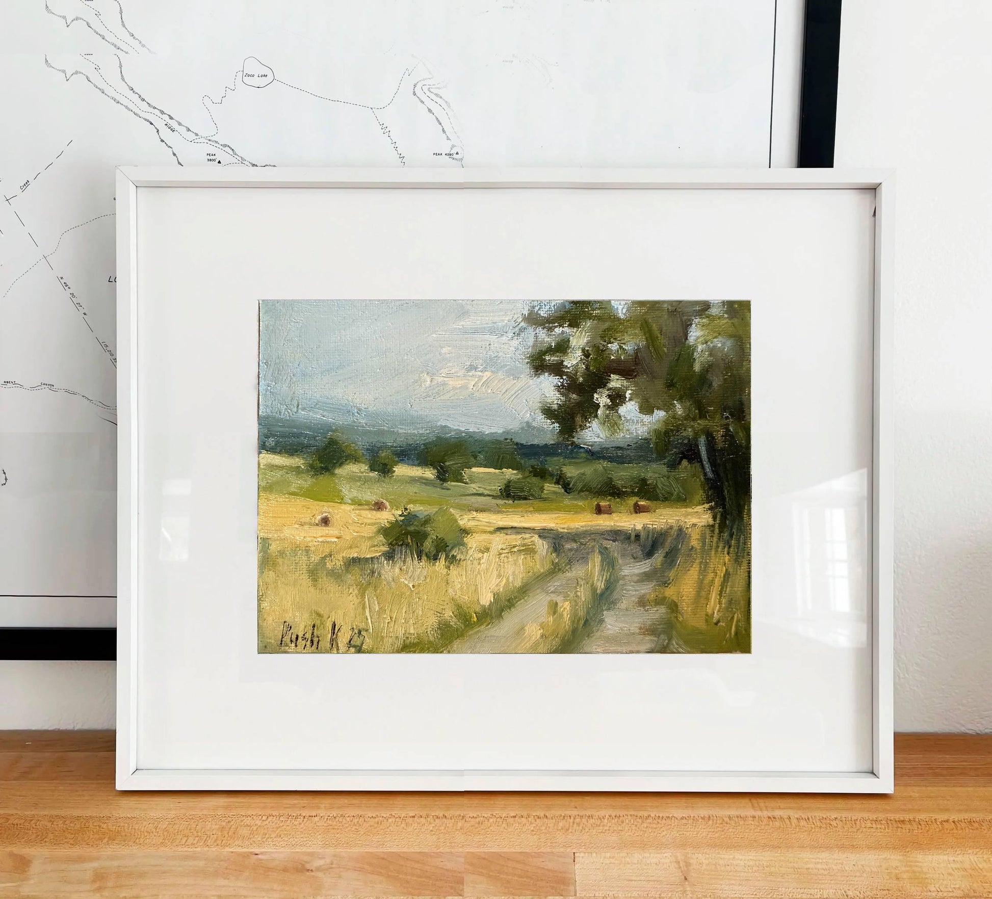 Lonely Tree Original Oil Painting Landscape Mini Painting Small Abstract Art Canvas Forest Painting Fall Artwork Miniature Mountain Painting