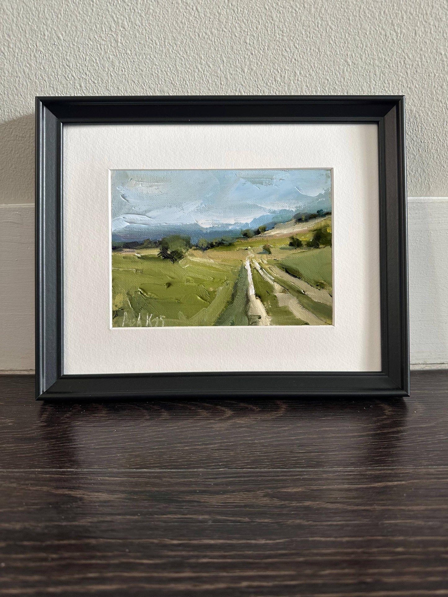 Color Field Art Landscape Oil Painting Canvas Farm House Small Wall Decor Countryside Fall Wallart Country Road Original Miniature Painting