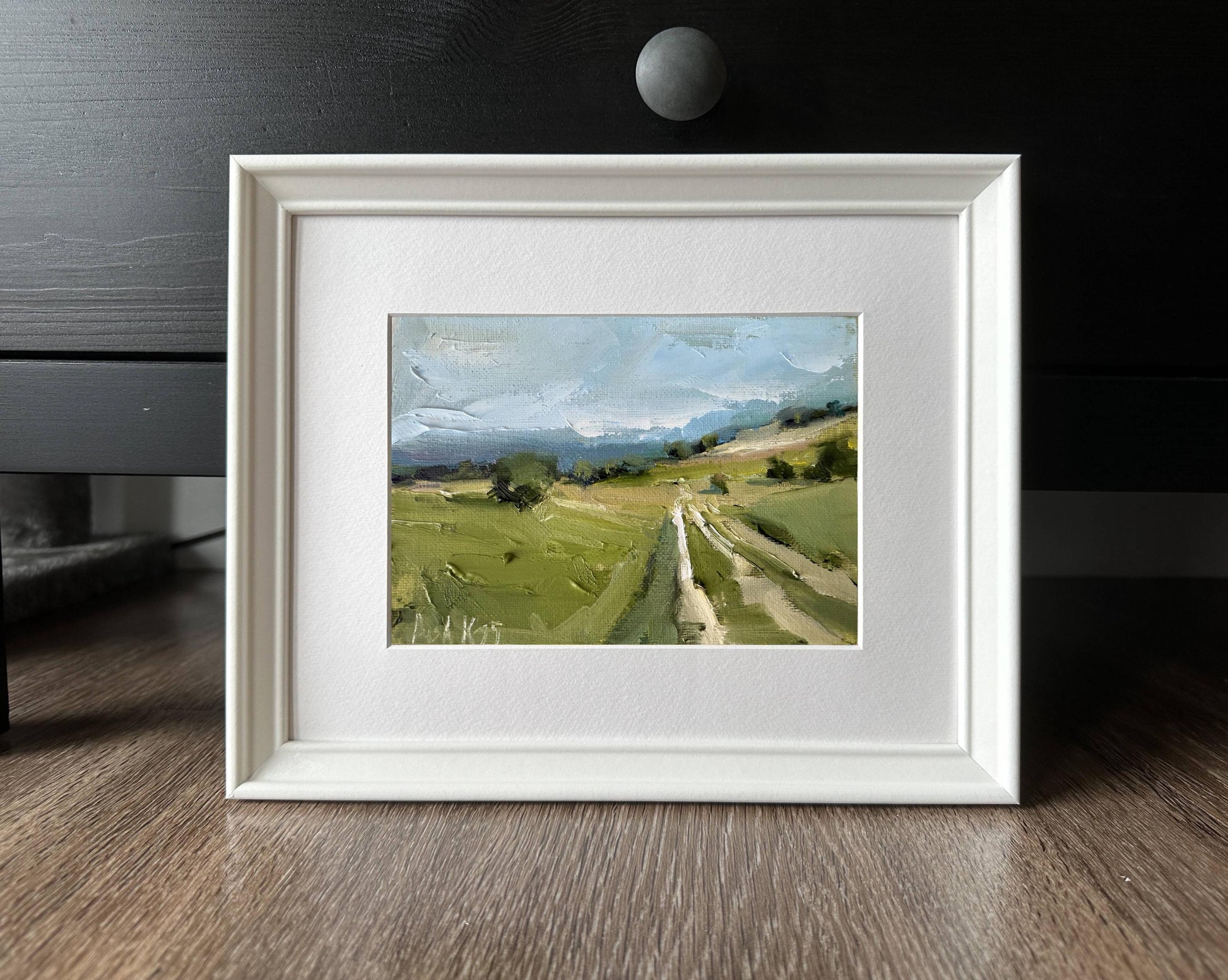 Color Field Art Landscape Oil Painting Canvas Farm House Small Wall Decor Countryside Fall Wallart Country Road Original Miniature Painting