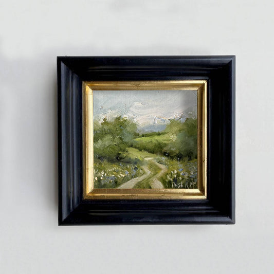 Spring Wildflower Signed Oil Painting On Canvas Landscape Minature Painting Original Impressionist Art Meadow Mini Painting Colorful Wallart