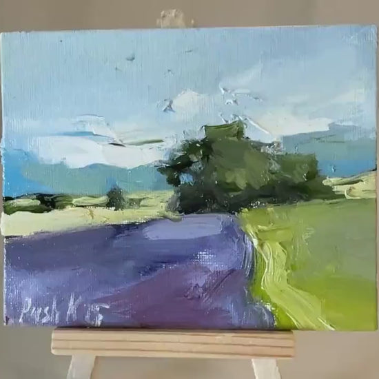 Provence Lavender Oil Painting Field Painting Canvas French Country Art French Lavender Wall Art Lilac Original Artwork Countryside Painting