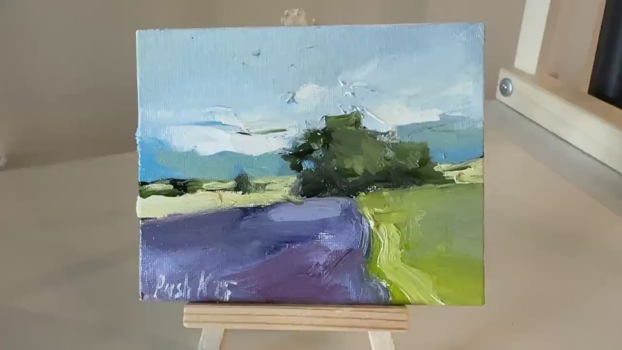 Provence Lavender Oil Painting Field Painting Canvas French Country Art French Lavender Wall Art Lilac Original Artwork Countryside Painting