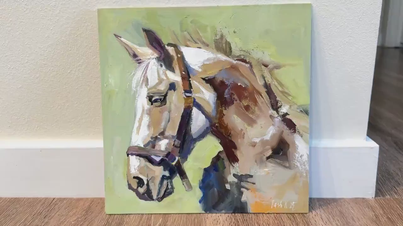 Horse Art Canvas Oil Painting Horse Portrait Equestrian Art Farm House Decor Equine Art Gift For Horse Lover Horse Gifts Horse Wall Art Work