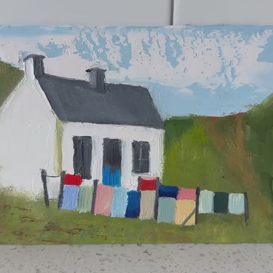 Scotland Art House Portrait Original Small Oil Painting Scottish Highland Landscape Plein Air Painting Scotland Gifts Cheap Original Art