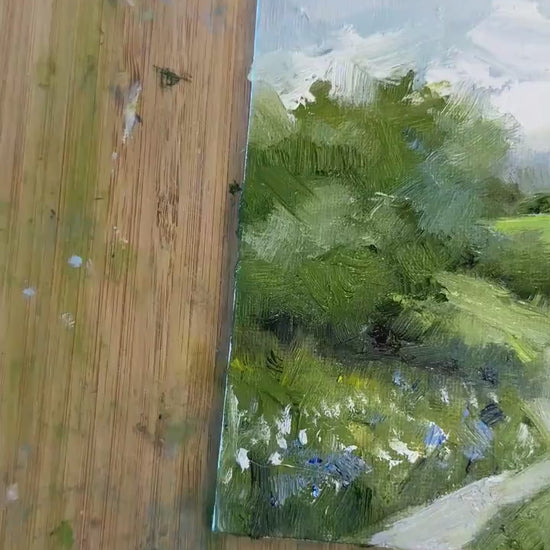 Spring Wildflower Signed Oil Painting On Canvas Landscape Minature Painting Original Impressionist Art Meadow Mini Painting Colorful Wallart