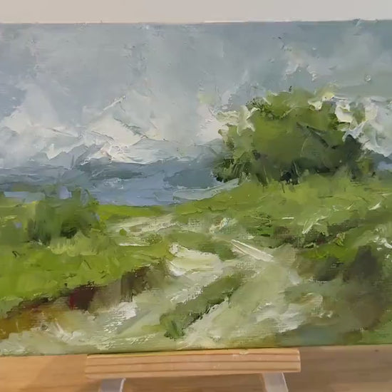 Blooming Meadow Oil Painting Wildflower Painting Canvas Countryside Landscape Modern Farmhouse Field Art Natural Scenery Impressionist Art