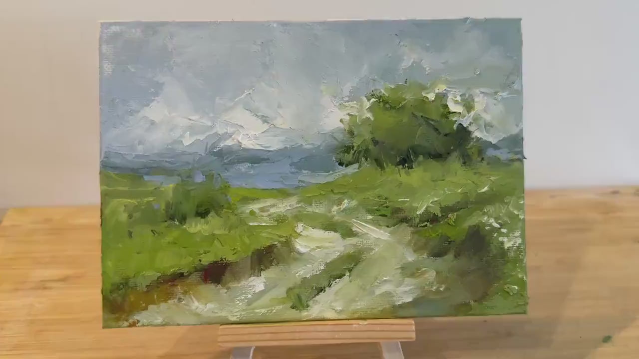 Blooming Meadow Oil Painting Wildflower Painting Canvas Countryside Landscape Modern Farmhouse Field Art Natural Scenery Impressionist Art