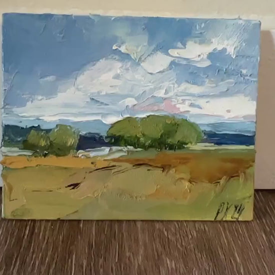 French Fall Oil Painting Autumn Wall Art European Landscape Mini Painting Framed Fall Art French Provincial Painting Original Signed Art