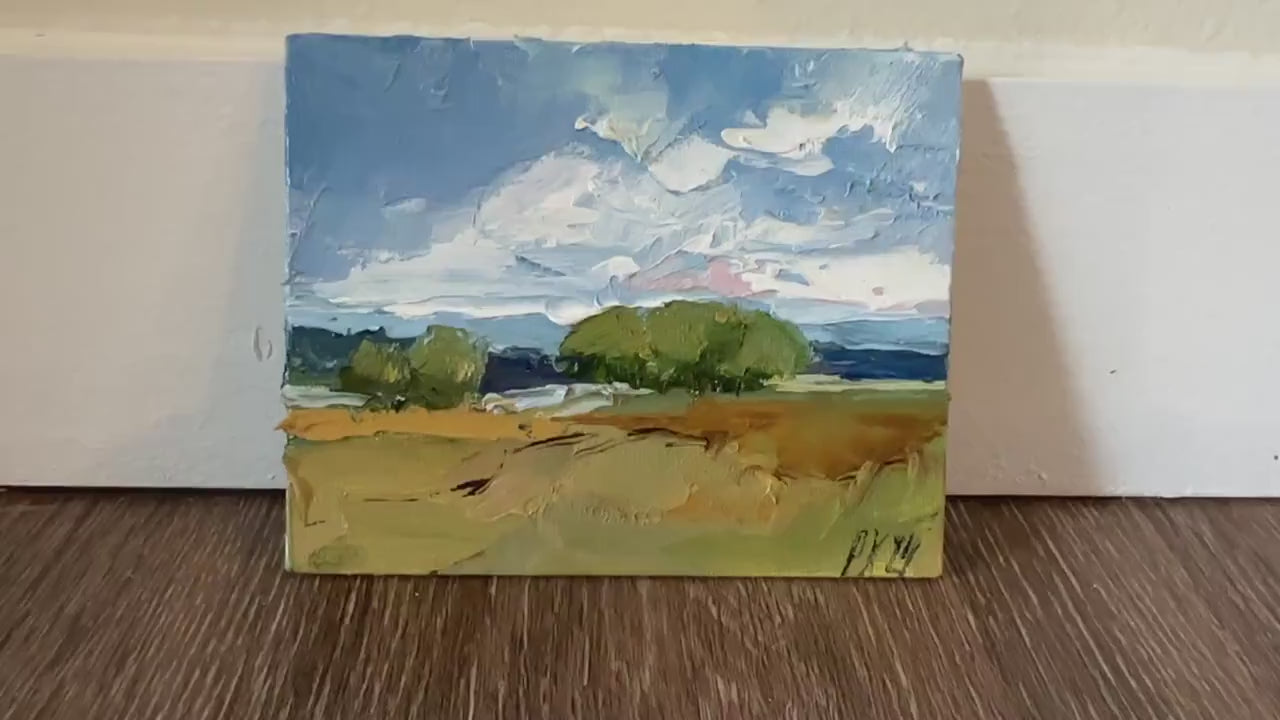 French Fall Oil Painting Autumn Wall Art European Landscape Mini Painting Framed Fall Art French Provincial Painting Original Signed Art