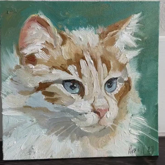 Custom Cat Portrait Oil Painting Pet Portrait Canvas Custom Pet Painting Cat Artwork Original Cat Art Gift For Cat Lovers Cat Owner Gift