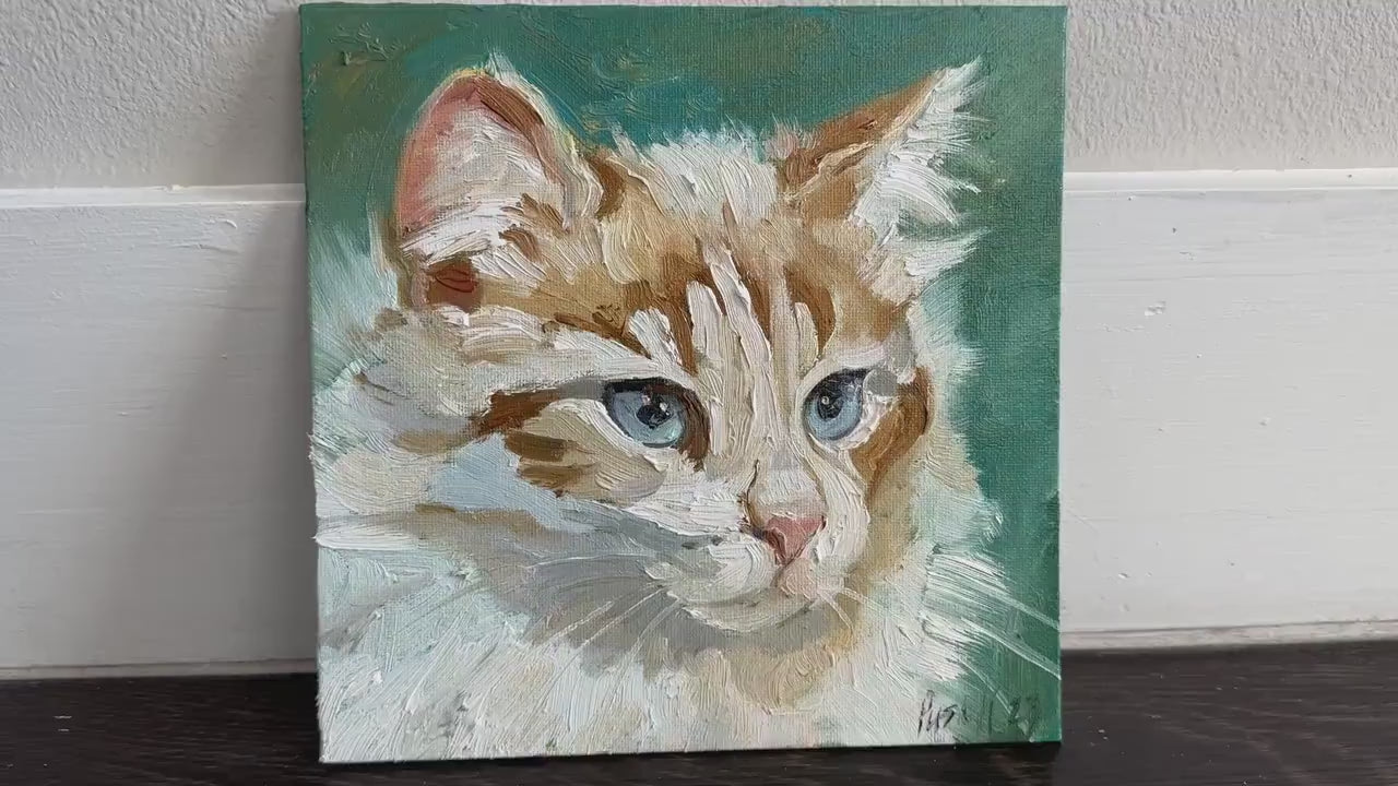 Custom Cat Portrait Oil Painting Pet Portrait Canvas Custom Pet Painting Cat Artwork Original Cat Art Gift For Cat Lovers Cat Owner Gift